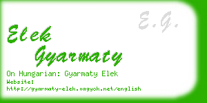 elek gyarmaty business card